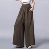 Women's Pants 2023 Women Cotton Linen Thin Wide Leg Summer High Waist Slimming Casual Baggy Trousers Oversize Chinese Knot