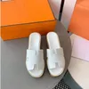 Designer Slippers Fashion Thick bottom Sandals Letter Embroidery Slides lady Platform Wedges Sandal Beach High heel Party With Box size 35-43