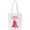 Shopping Bags 2023 Canvas Casual Jiugongge Bag Santas Print Cute Harajuku Ulzzang Cartoon Korean Women&#39;s Large Capacity