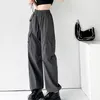 DONNE NUOVE Black Casual Cargo jeans tasca larga tasca dritta pantaloni in vita alta vintage strade baggy denim pantalone signore