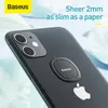Support de bague de téléphone Baseus pour iPhone 11 Pro Xs Max X Samsung S20 Support de support de bague de doigt de poignée de téléphone support de voiture Mobile magnétique