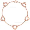 Original brand TFF Exquisite Heart shaped Bracelet Womens Multi color Hollow Couple With logo 26YV