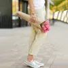 S-5XL Fall for Women 2023 New Women Pants Office Lady Cotton Linen Pockets Solid Loose Casual Khaki Straight Long