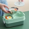 Bento Boxen Dubbele Laag Roestvrijstalen Lunchbox Met Soepkom Lekvrij Servies Set Magnetron Volwassen Student Voedsel Container 230621