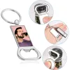 Sublimação em branco chaveiro abridor de garrafa de metal chaveiro em branco alumínio transferência de calor retângulo para homem foto personalizada personalizada personalizada