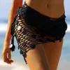 Nouvelles femmes paillettes maille maillots de bain paréo écharpe Bikini couvertures Wrap caftan sarong plage Sexy jupes maillot de bain