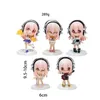 Dekorativa objekt Figurer 10cm Anime Figure Super Sonico Working Swimsuit Suit Chassis Q Version Model Dolls Toy Present Collect Boxed Ornament PVC Material 230621