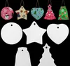 Sublimação em branco pingente de cerâmica suprimentos para festas festivas decorações de natal impressão de transferência térmica de 3 polegadas ornamento de cerâmica dh9711