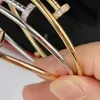 Fine Nail Bangle Diamonds стерлинговые серебряные полые трубки эластичные браслеты дизайнер T0P Качество официальные размножения размером 16-18 см. Подарки премиум-класса с коробкой 005