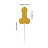 NYA 10st Penis Shape Cake Toppers Hen Night Bachelorette Party Nude Dick Cupcake Topper levererar bröllop Brudduschekorationer