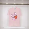 T-shirt masculina de grife camisetas de verão tops com estampa de mouse e morango gola redonda moda camiseta de manga curta para mulheres homens S-2XL