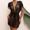 2023 Mesh Beach Cover Up Vestido Túnica Pareos Bikinis Cover Ups Swim Cover Up Robe Plage Beachwear Bikini