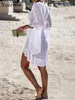 New Crochet Cover Ups Lace Hollow Swimsuit Beach Dress Women Summer Lady Cover-Ups Bathing Suit Beach Wear Tunic Bikini