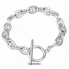 Markendesigner H Home Bracelets Online -Shop S925 Sterling Silber OT Schnalle Armband Einfache und vielseitige glatte Modepaar männliche weibliche Minderheit mit Geschenkbox