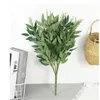 Silk Artificial Willow Bouquet Fake Green Leaves for Wedding Home Garden Vase Decoration Jungle Party DIY Plants Wreath GC2187