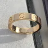 Pierścień miłości 3,6 mm cienki obrączka ślubna para złota platowana 18k designerka dla kobiety dla mężczyzny