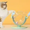 고양이 가구 스크래치 고양이 장난감 재미있는 고양이 스틱 깃털 장난감 애완 동물 자급 스피닝 트랙 장난감 고양이 고양이 긁힘 보드 구멍 구호 아티팩트 벨 230621