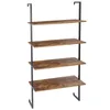 64" Wandmontage-Schweberegale 4-lagiges Regal Bücherregal Metallrahmen BlackNatural