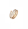 Luxury Brand Womens Ring Designer Nail Ring Two-Ring Smycken Ring Womens Classic Titanium Steel Rose Gold Rings smycken Love Rings