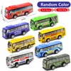 Diecast Model car 8PCSSet Simulation Bus Toys Pull Back Transportation Dolls Kids Children Plastic Random Bus Model Educational Toy Puzzle Gifts 230621