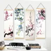 Paintings Nordic Wall Art Canvas Pictures Plum Blossom Landscape Poster Wooden Scroll Hanging Painting Printed Home Living Room Decoration 230621