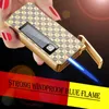 Nouveau créatif Transparent Transom gonflable solaire Rechargeable en métal allume-cigare Jet flamme cigare sans gaz cadeau pour hommes 21BM