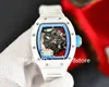 New RM035 Luxury Mens Watches ATPT Y-TZP Ceramic Wristwatches Swisss Automatic Mechanical 28800 VPH Skeleton Openworked Dial Designer Watch Sapphire Crystal