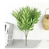 Soie Artificielle Saule Bouquet Faux Feuilles Vertes pour Mariage Maison Jardin Vase Décoration Jungle Partie DIY Plantes Guirlande GC2187