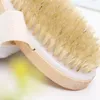 Pęknięcie kąpielowe Soft Natural Bristle The Spa Sucha skóra bez uchwytu drewniana kąpiel szczotka z złuszczającą pędzel do ciała DH9300