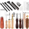 Craft Tools KRABALL Leather Craft Tool Leather Working Kit with Sewing Needle Stitching Groover Awl Metal Button Snaps for Leather Making 230621