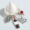 Keychains Cross Border -selling Red Wine Glass Opener In Europe And America Keychain Personalized Creative Keyring