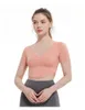 Lu Kurzes Yoga-Oberteil, Thread-Fitness-Anzug, Damen-Sexy-Tank-Top, zeigen große Brust, kurze Ärmel, offener Nabel, kleines Tank-Top, Spicy Girl