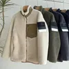 Designer stone pocket jackets island jacket long sleeve zipper Badges men tshirt casual coat Lambhair embrodiery mens shirts autumn coats Asian size m-2xl