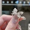 Anneaux de mariage européen et américain ruban couleur perle papillon ouvert pour les femmes réglable doigt déclaration Bijoux Bijoux