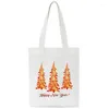 Shopping Bags 2023 Canvas Casual Jiugongge Bag Santas Print Cute Harajuku Ulzzang Cartoon Korean Women&#39;s Large Capacity