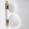 Milk White Glass Wall Lamp Creative Irregular Sconce Hotel Cafe Restaurant Dinning Bedroom Bar Aisle Luxury Gold Metal Lighting