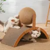 Cat Furniture Scratchers Houten Cat Scratcher Sisal Cat Scratching Ball 2 In 1 Slijtvast Slijpen Paw Toy Scratch Board Massief Houten Schraper voor Katten 230621