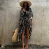 Beach Cover Ups for Women Kimono Cardigan Tie-dye Pattern Print Tunic Belted Wrap Dresses 2023 Summer Trend Bathing