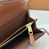 20237A Designer Wallets Brown Three-fold Short Money Clip Long Two-fold Purse Fine Quality Billfold