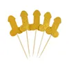 Nouveau 10 pcs Pénis Forme Gâteau Toppers Poule Nuit Bachelorette Partie Nude Dick Cupcake Topper Fournitures De Mariage De Mariée Douche Décorations