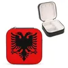 Jewelry Pouches Albania. Black Eagle On Red Albanian Flag Of Albania Tale The Eagle. Storage Box Portable Leather