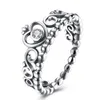 Bague pour femme en argent sterling 925 avec couronne d'origine Love Skew Bone Bague de fiançailles en cristal d'argent Convient pour l'original Pandora, un cadeau spécial pour les femmes