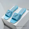 Sandals P Family Letter Slippers Rhinestone Triangle Low Heel for Women Wearing Mesh Red Slides with Thick Heels qiuti17