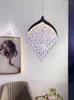 Lustres Showroom Violet Rouge Cristal Pendentif Lustre Led Droplight À Manger Perles Bar Café Lumière Maison Déco Lustre Pendente