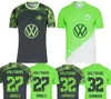 Wolfsburg personnalisé 23-24 domicile Thai Quality Soccer Jerseys personnalisé kingcaps WALDSCHMIDT # 11 STEFFEN # 9 KRUSE # 10 L.NMECHA # 23 WIND # 20 Bakou # 27 ARNOLD Design