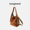 Сумка Songmont Bucket Luna Bags Дизайнерская сумка через плечо Hobo для подмышек Роскошные большие сумки Полумесяц Кожаный кошелек Мини-клатч Корзина для покупок Сумка CrossBody Song