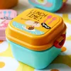 Bento Boxes kids cartoon plastic lunch box food bento microwave oven container tableware 230621