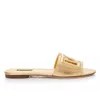 Design di lusso in pelle in oro Design da donna Sandalo Slipper Flas Out Slides in stile Sandali pop estivi in punta di punta con carta 35-42