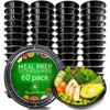 Conteneurs à emporter jetables 750 ml Boîte à lunch jetable Bol à salade en plastique rond empilable Réfrigérateur Micro-ondes Conteneur de stockage Boîte à lunch 230621