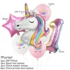 Neues Einhorn-Einweggeschirr, Einhorn-Partyzubehör, Pappteller, Tassen, Servietten, Einhorn-Geburtstagsparty-Dekoration, Babyparty, Mädchen